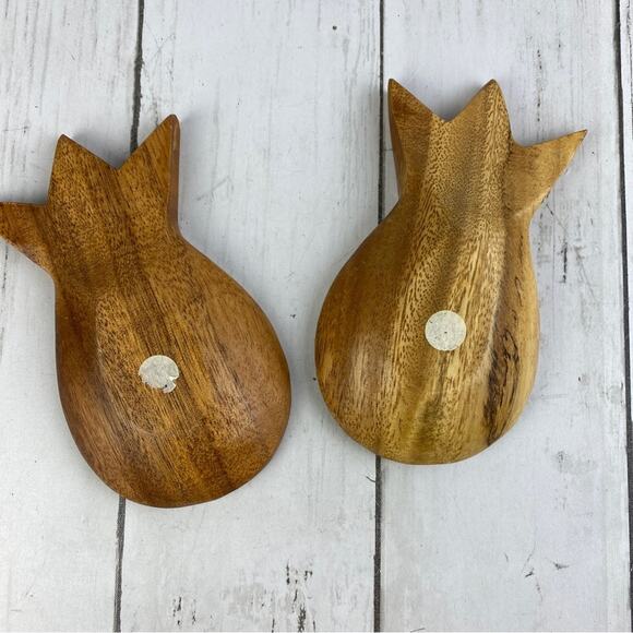 VTG MCM Mid Century Modern Monkey Pod Wood Pineapple Bowls Boho - Picture 2 of 9